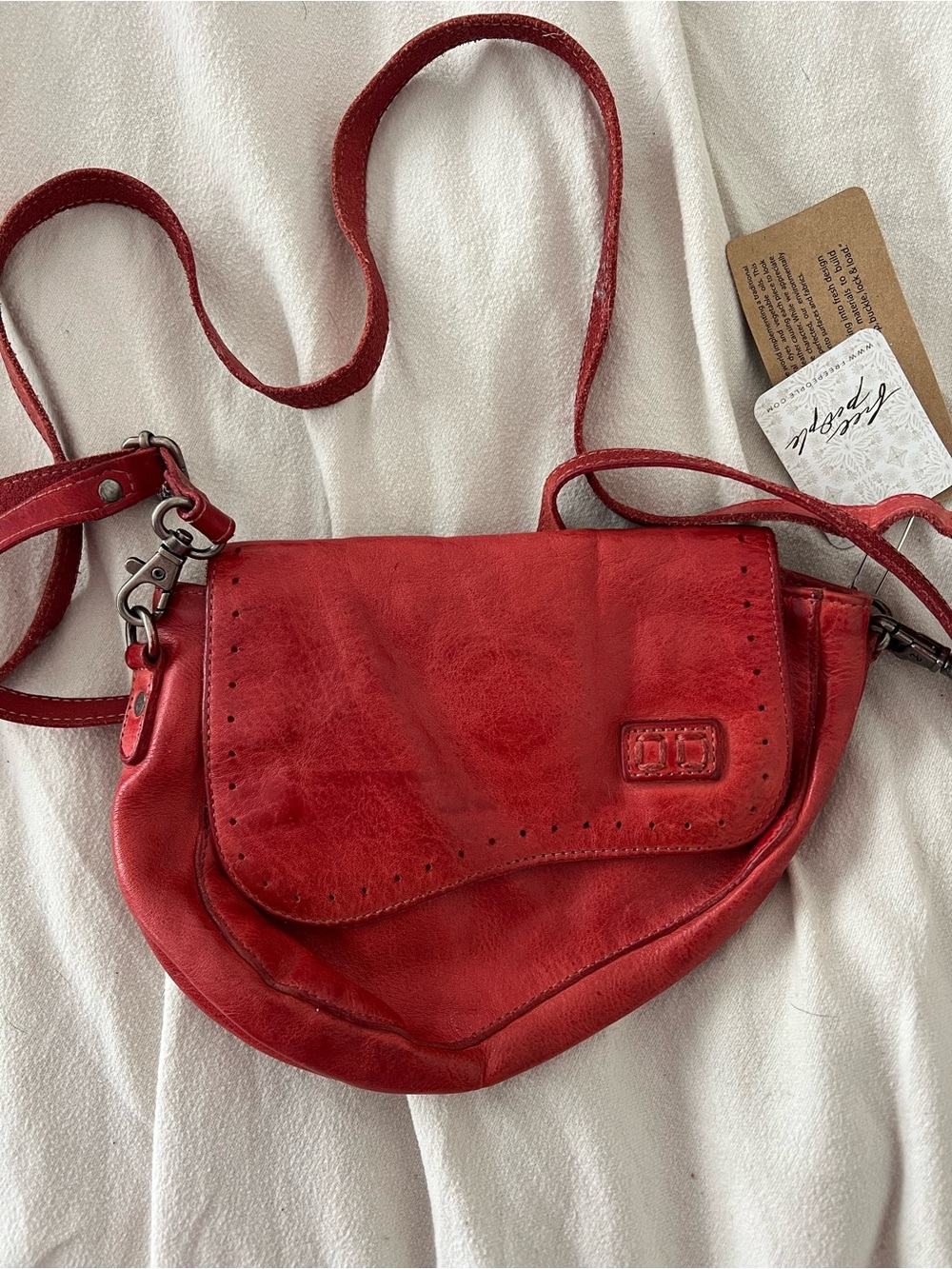 Bed Stu x Free People Priscilla Crossbody Bag NWT RT $198 Indie Red Dip Dye